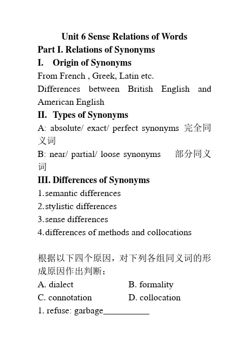 词汇学Unit 6
