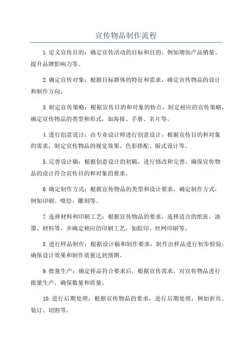 宣传物品制作流程