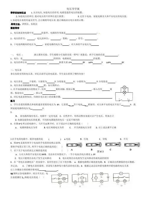 161电压导学案