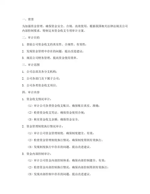 资金收支专项审计方案