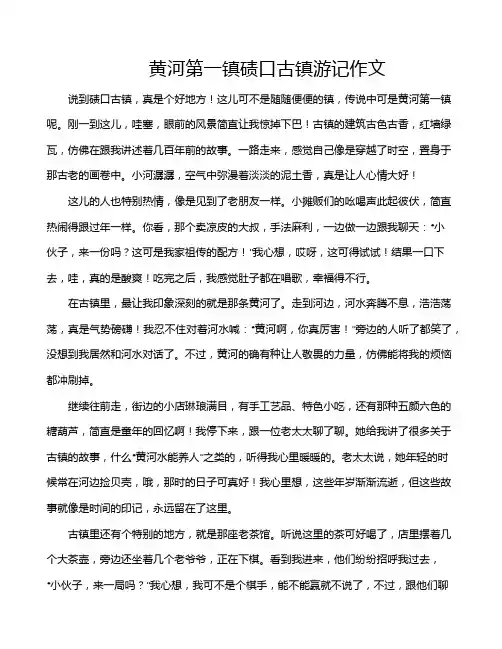 黄河第一镇碛口古镇游记作文