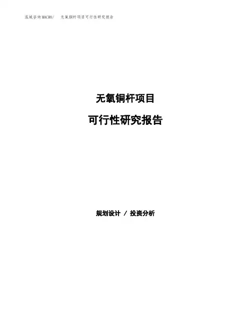 2020年无氧铜杆项目可行性研究报告