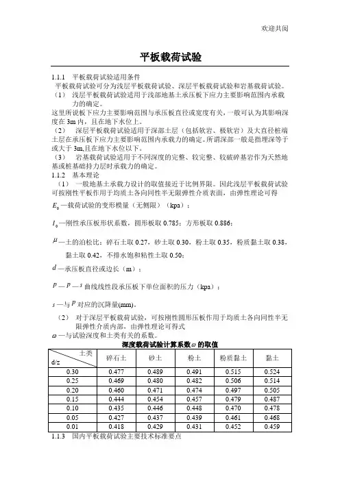 平板载荷试验