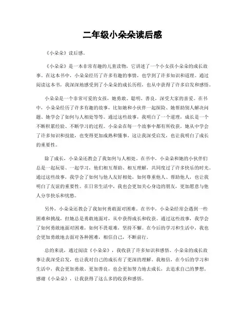 二年级小朵朵读后感