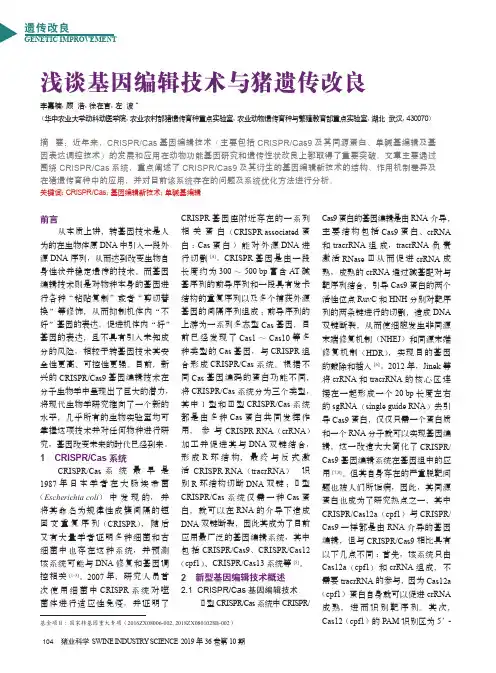 浅谈基因编辑技术与猪遗传改良