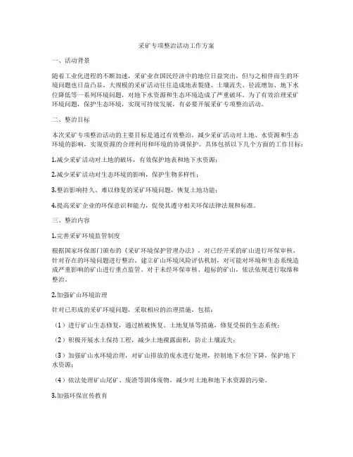 采矿专项整治活动工作方案