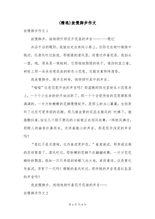 (精选)放慢脚步作文
