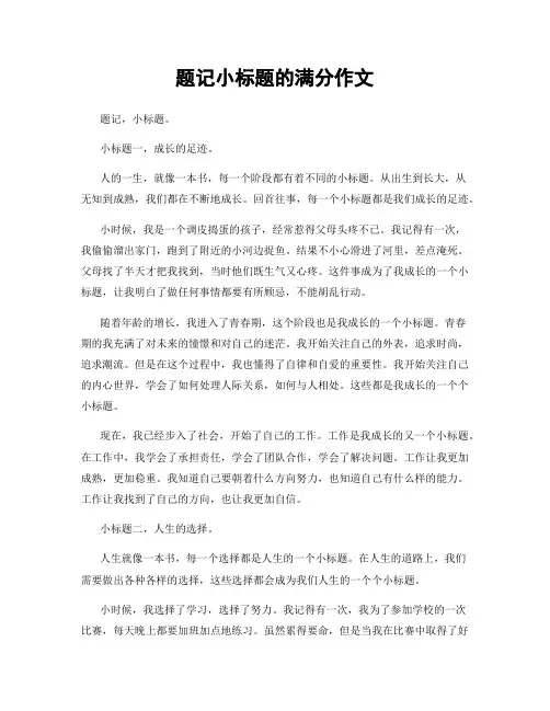 题记小标题的满分作文