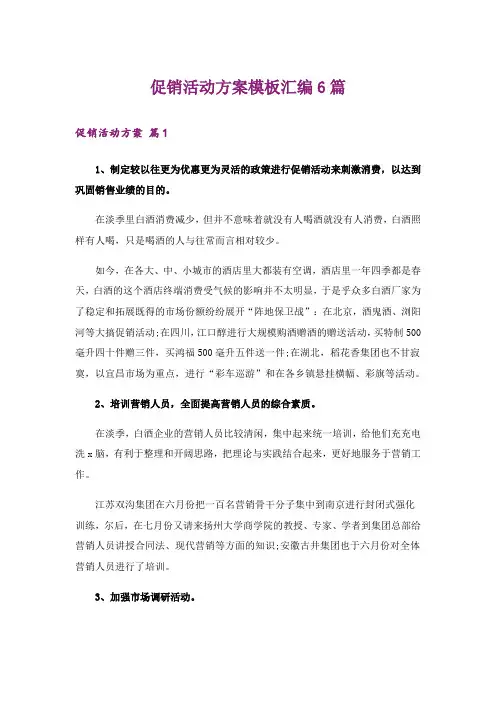促销活动方案模板汇编6篇_1