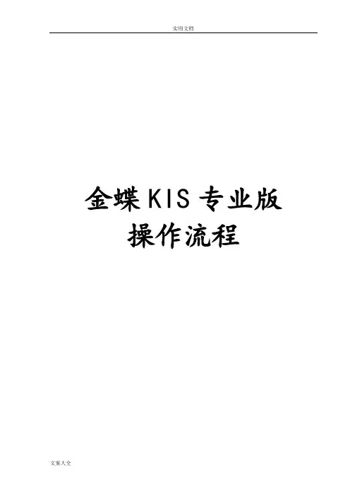 金蝶KIS专业版操作流程