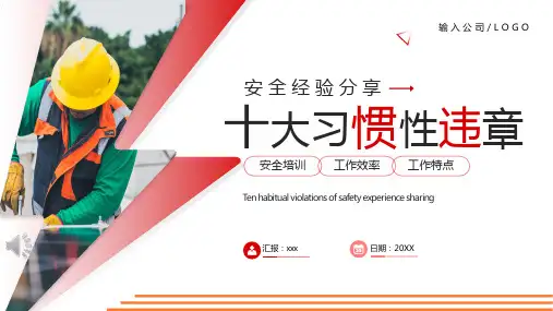 安全经验分享十大习惯性违章PPT课件