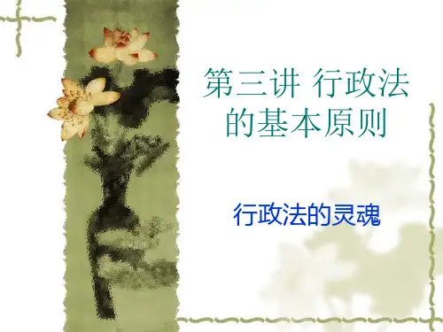第三讲 行政法的基本原则