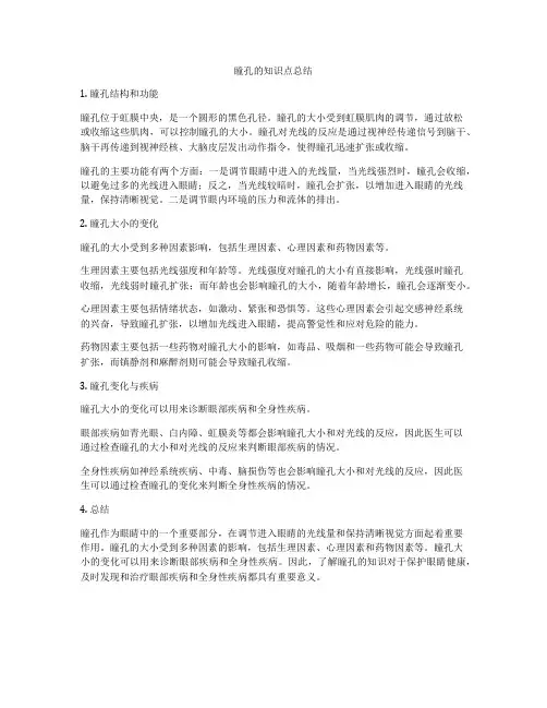 瞳孔的知识点总结