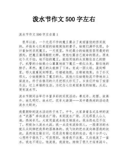 泼水节作文500字左右