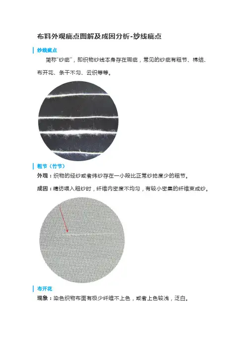 布料外观疵点图解及成因分析