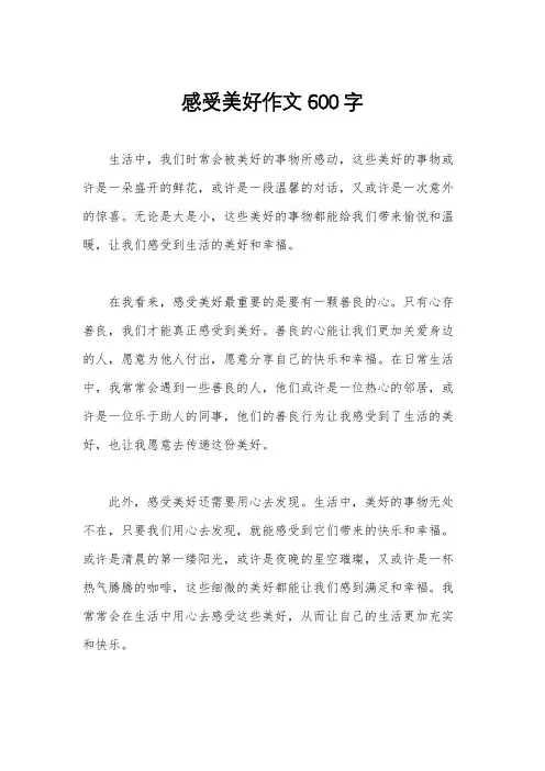 感受美好作文600字