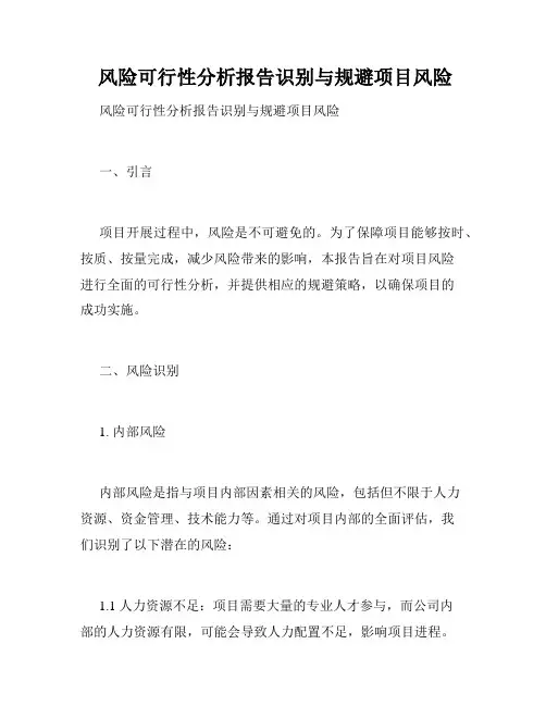  风险可行性分析报告识别与规避项目风险