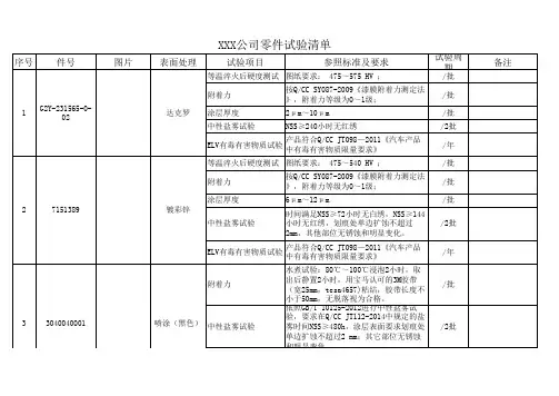 20-XXX公司-XX项目试验大纲