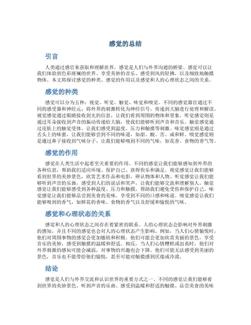感觉的总结