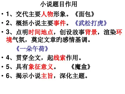 小说标题作用分析