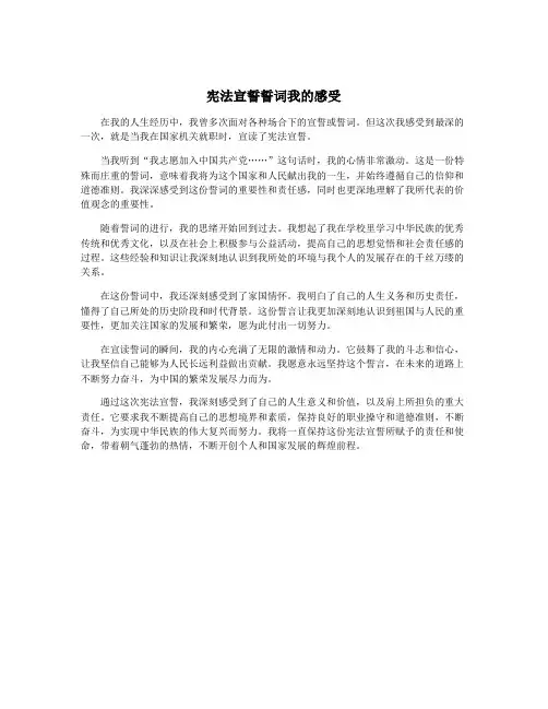 宪法宣誓誓词我的感受