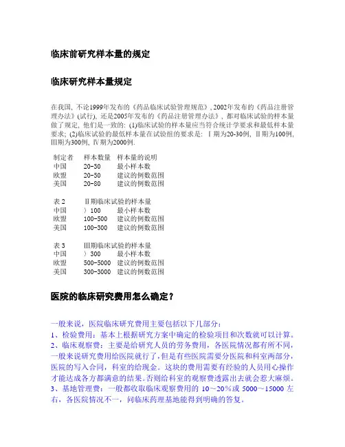 临床研究样本量规定