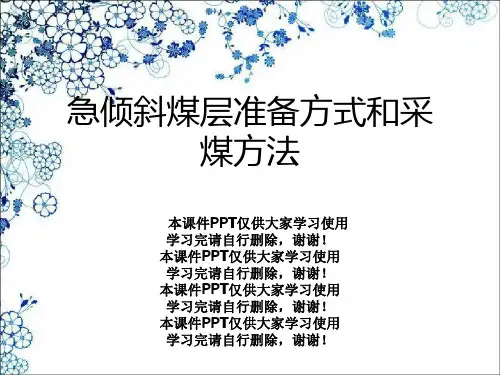 急倾斜煤层准备方式和采煤方法