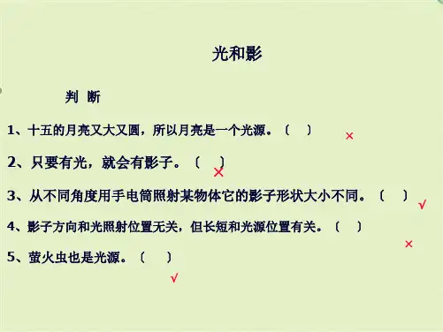 教科版小学科学《光和影》(共5张PPT)