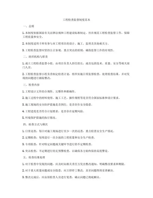 工程检查监督制度范本