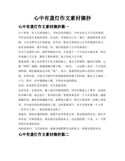 心中有盏灯作文素材摘抄