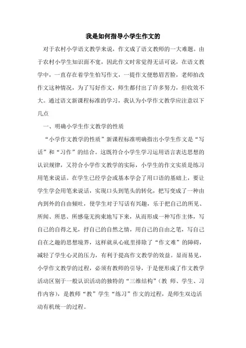 我是如何指导小学生作文[论文]