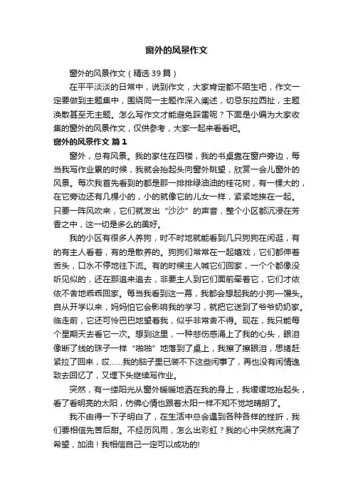 窗外的风景作文（精选39篇）