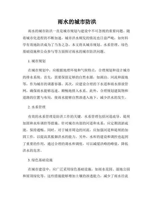 雨水的城市防洪