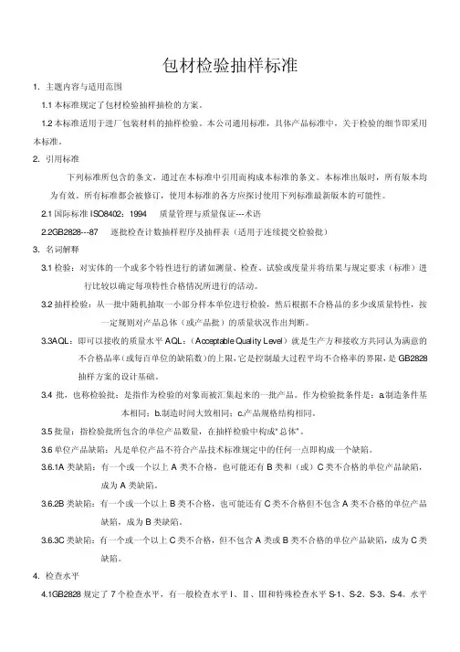 包材检验标准