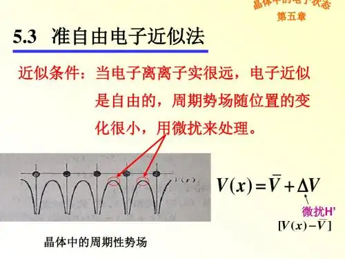 固体电子导论 第5章 晶体中的电子状态 5.3准自由电子近似法 5.4 紧束 缚近似法