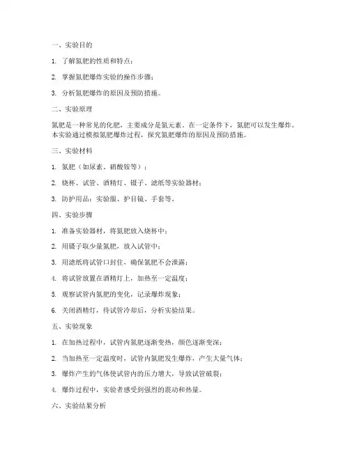 氮肥爆炸实验报告