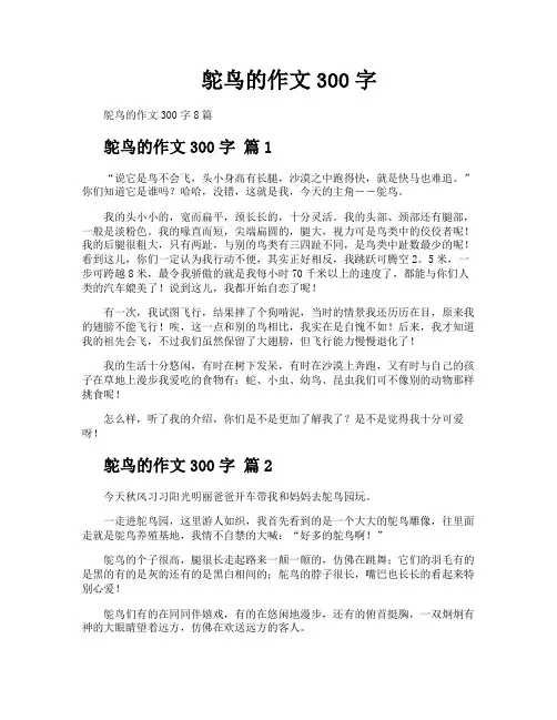 鸵鸟的作文300字