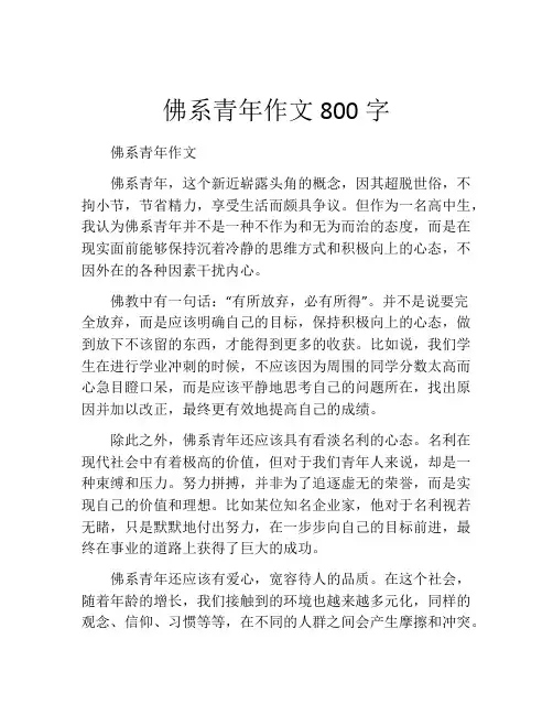 佛系青年作文800字