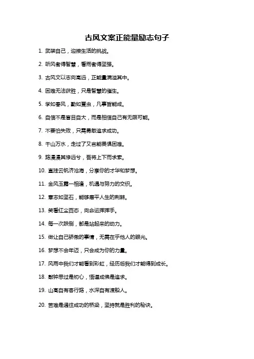 古风文案正能量励志句子