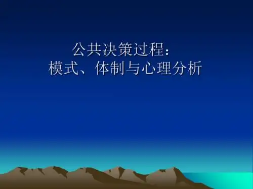理性主义的公共决策-PPT精选文档