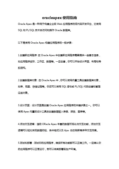 oracleapex使用指南