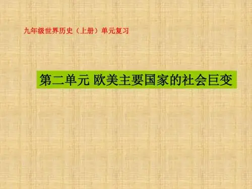 2016届岳麓版九上第二单元《欧美主要国家的社会巨变》ppt复习课件(22张)(共24张PPT)
