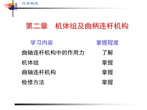 汽车发动机机体组及曲柄连杆机构资料
