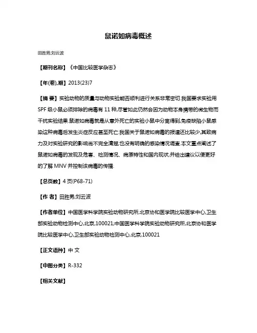 鼠诺如病毒概述