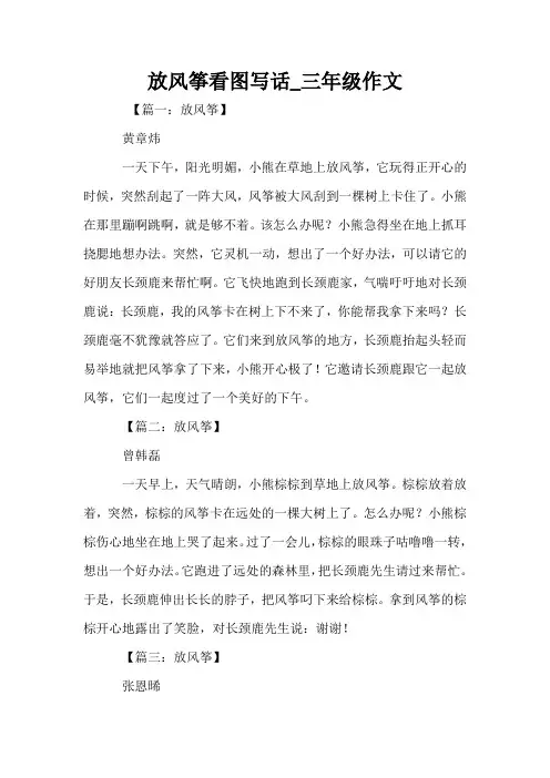 放风筝看图写话_三年级作文