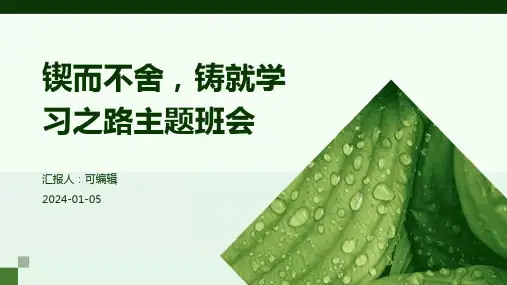 锲而不舍,铸就学习之路主题班会