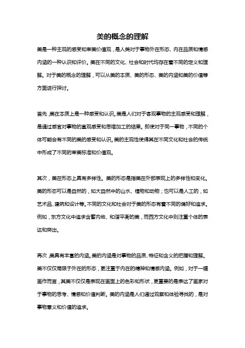 美的概念的理解