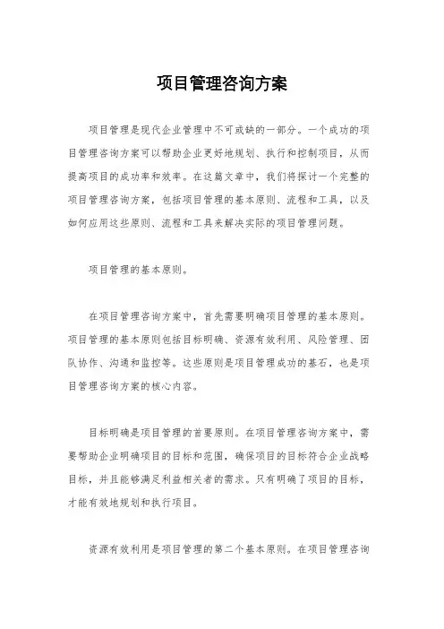 项目管理咨询方案