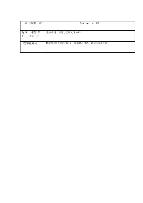 完整word版译林小学英语六年级下6Bunit2知识点与练习