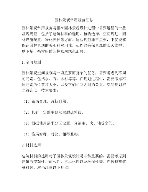园林景观常用规范汇总